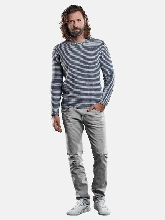 emilio adani Herren Pullover in modischer Ringeloptik Blau 29245