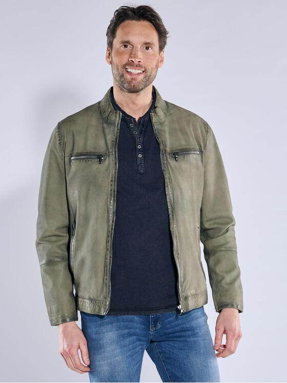 engbers Herren Lederjacke Khaki 38406