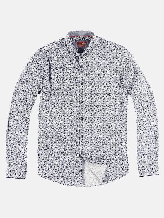 emilio adani Herren Hemd  mit floralem Print Blau 31236