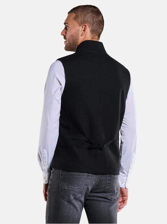 emilio adani Herren Sakko-Weste mit Zipper Schwarz 33566