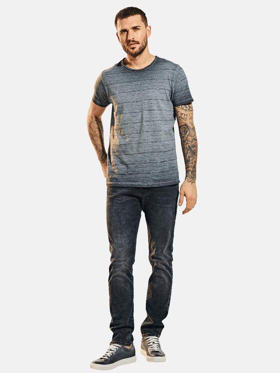 emilio adani Herren T-Shirt Rundhals strukturiert Blau 31523