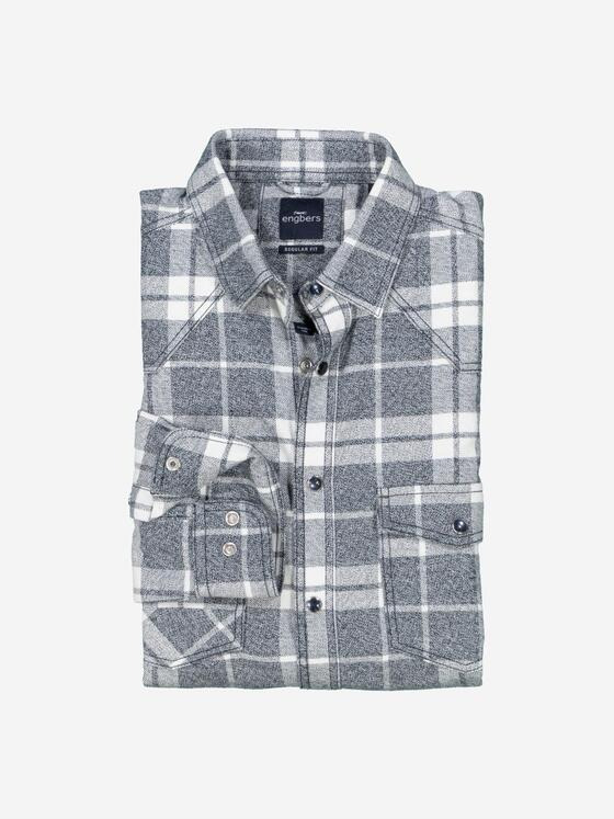 engbers Herren Overshirt kariert Grau 37215