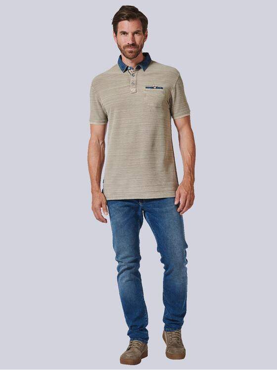 engbers Herren Polo-Shirt strukturiert Braun 35239