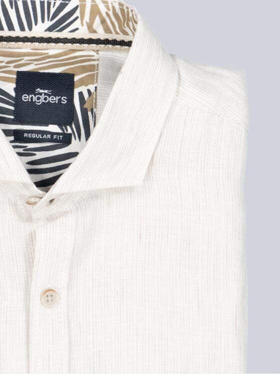 engbers Herren Langarm-Hemd aus Leinen Sand 38363