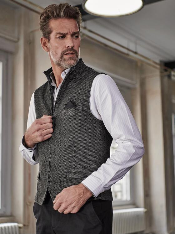 engbers Herren Sakko-Weste mit Zipper Grau 36007