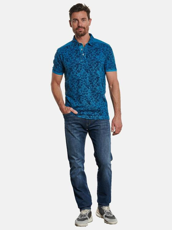 engbers Herren Polo-Shirt gemustert Brilliantblau 32711