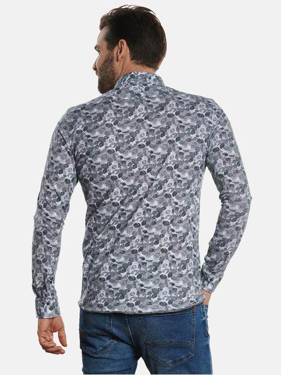 engbers Herren Langarm-Hemd mit floralem Print Oliv 32388