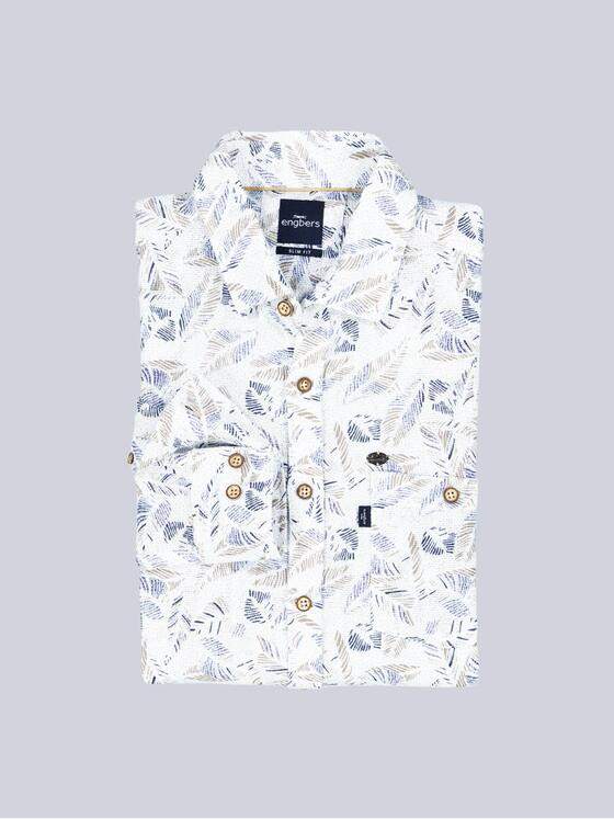 engbers Herren Langarm-Hemd gemustert Hellblau 38515