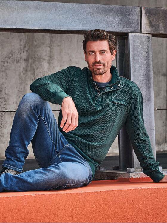 engbers Herren Sweatshirt mit Stehbund Petrol 32399