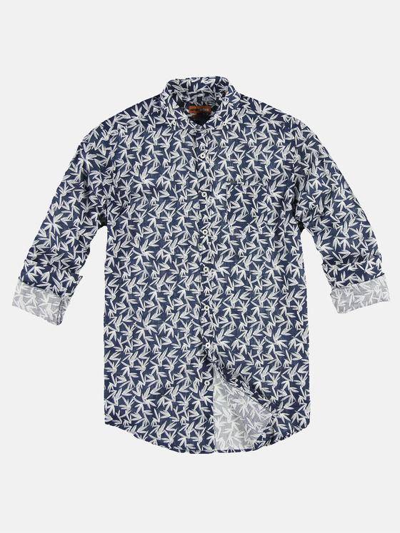 emilio adani Herren All-Over-Print-Hemd Blau 31328