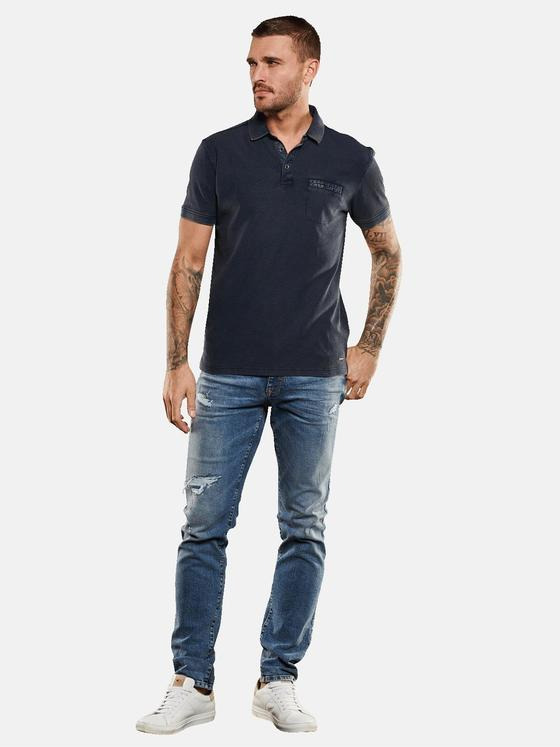 emilio adani Herren Polo-Shirt uni Blau 35108