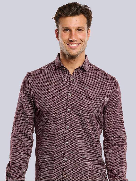 engbers Herren Langarm-Hemd gemustert Rot 33634