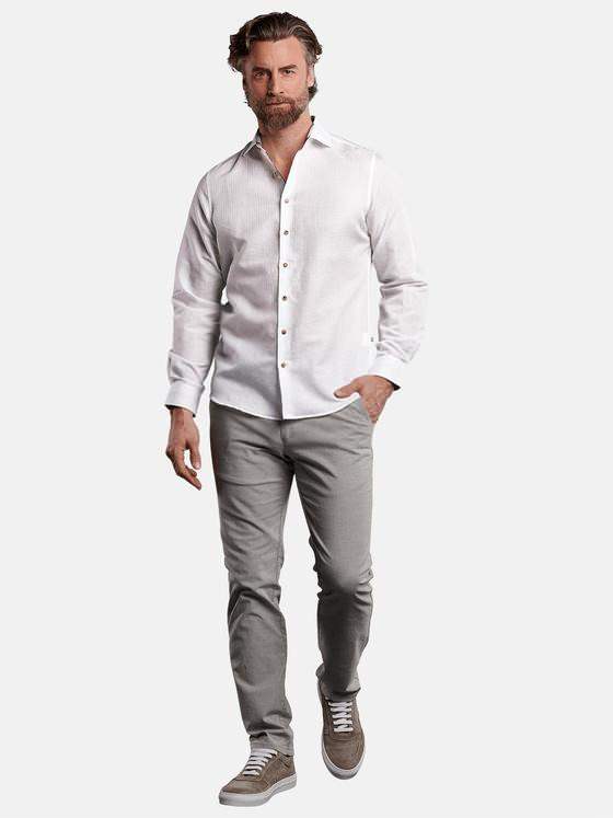 ENGBERS GERMANY Herren Langarmhemd aus hochwertigem Leinenmaterial Reinweiss 29783