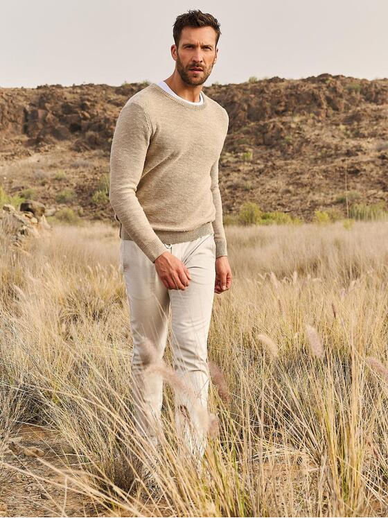 emilio adani Herren Pullover strukturiert Beige 36566