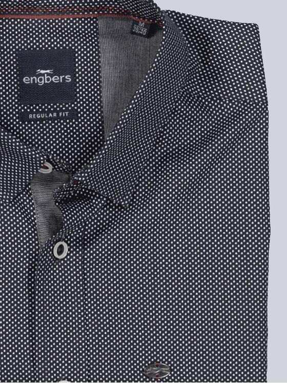 engbers Herren Langarm-Hemd gemustert Blau 36164