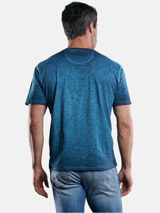 engbers Herren Modisches Print-Shirt Petrolblau 29224