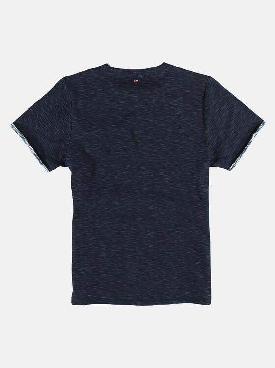 emilio adani Herren Slub Garn T-Shirt Blau 23380