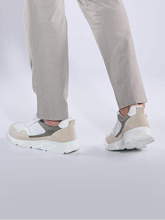 emilio adani Herren Sneaker aus Ledermix Weiß 38479