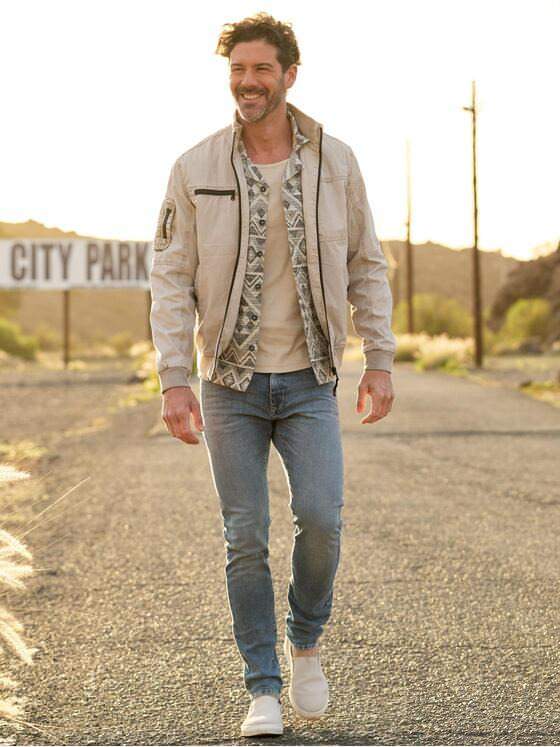 emilio adani Herren Modische Baumwolljacke Beige 40276