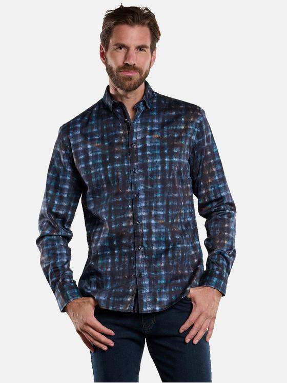 engbers Herren Hemd langarm Saphirblau 33803
