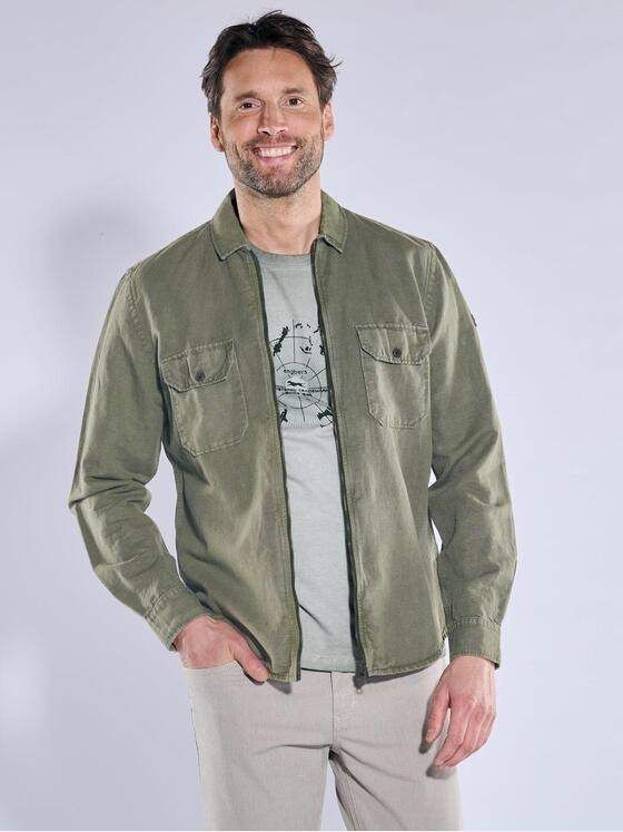 engbers Herren Overshirt in Halbleinen-Qualität Oliv 38661