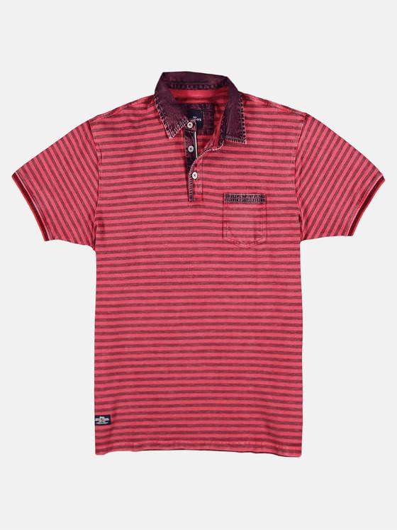 engbers Herren Poloshirt mit Jeanskragen Lachsrot 29212