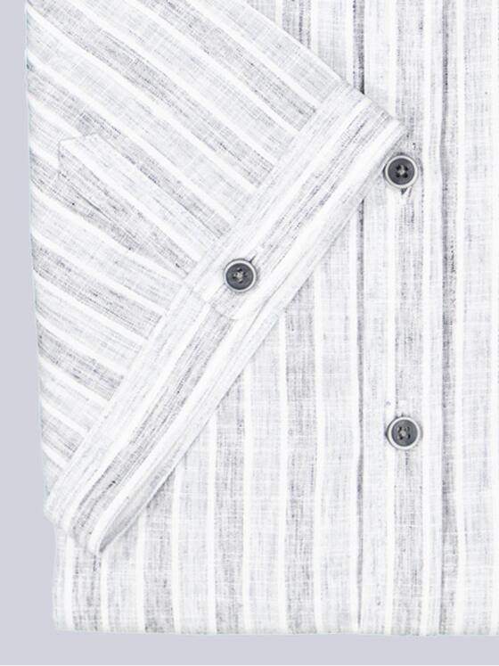 engbers Herren Kurzarm-Hemd mit Leinenanteil Anthrazit 39200