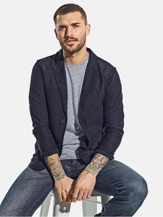 emilio adani Herren Lässiges Sweatsakko Blau 31055