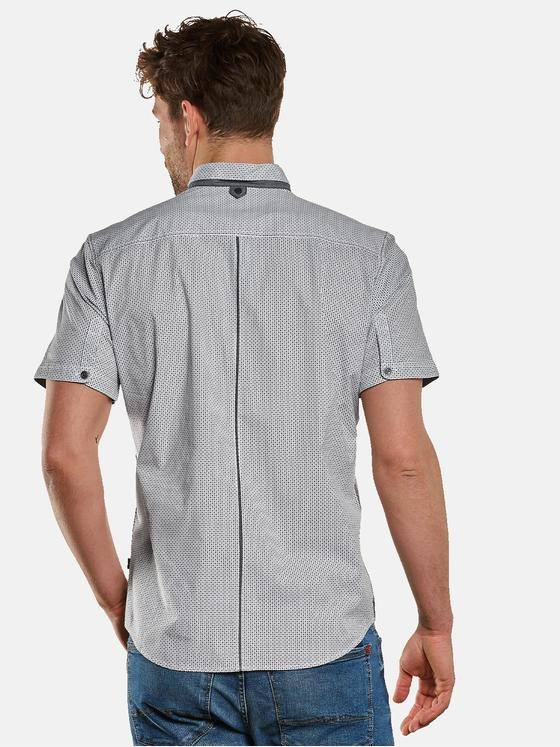 engbers Herren Kurzarm-Hemd mit Minimalprint Reinweiss 33094