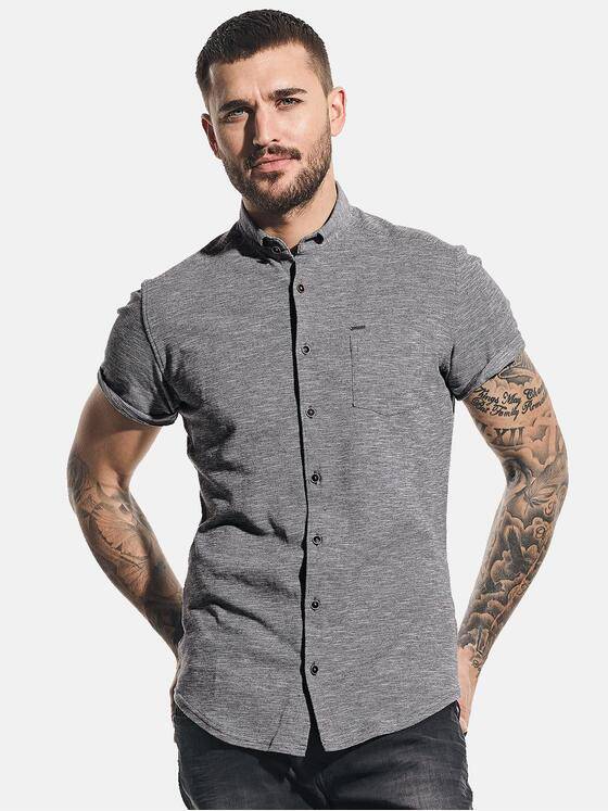 emilio adani Herren Hemd uni Grau 31222