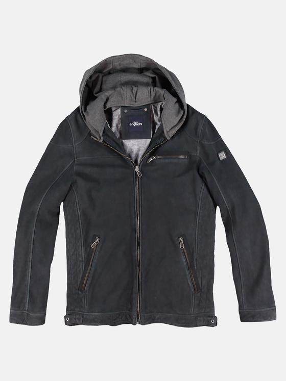 engbers Herren Lederjacke mit gewaschener Oberfläche Indigoblau 29999