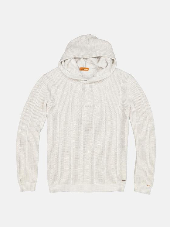 emilio adani Herren Pullover mit Kapuze Beige 34035