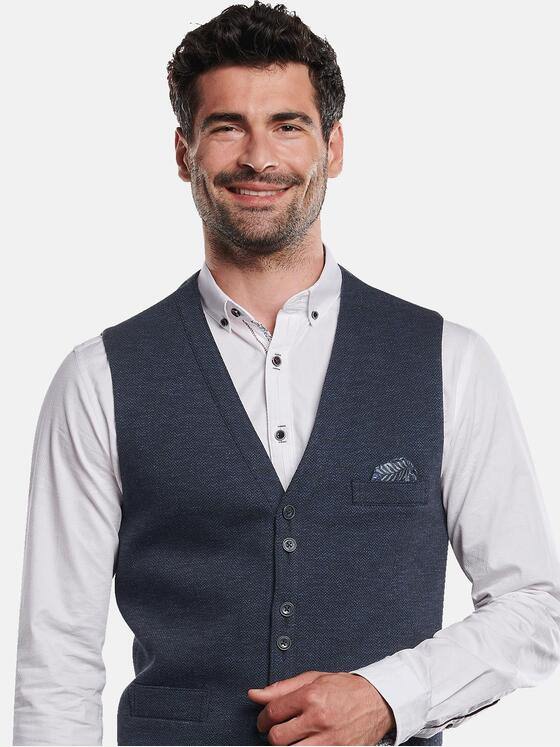 engbers Herren Sakko-Weste gemustert Saphirblau 31913