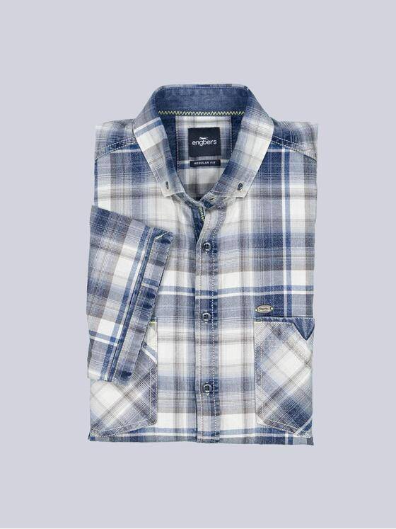 engbers Herren Kurzarm-Hemd kariert Indigoblau 39031