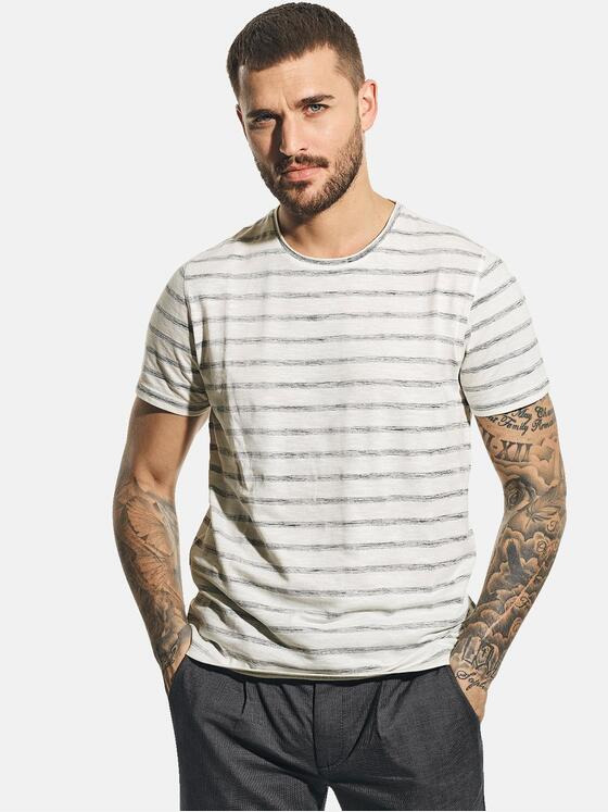 emilio adani Herren Rundhals T-Shirt Weiß 31123
