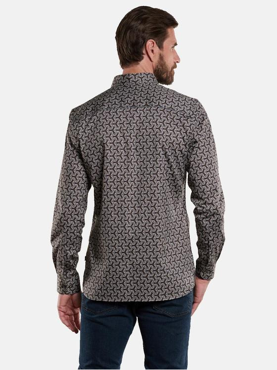 engbers Herren Langarm-Hemd gemustert Grau 34157