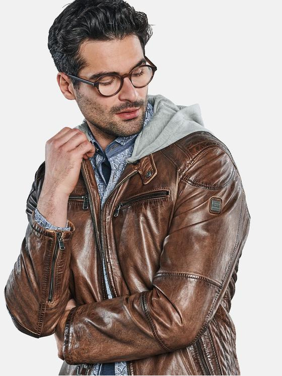 engbers Herren Lederjacke im used-Look Braun 31021