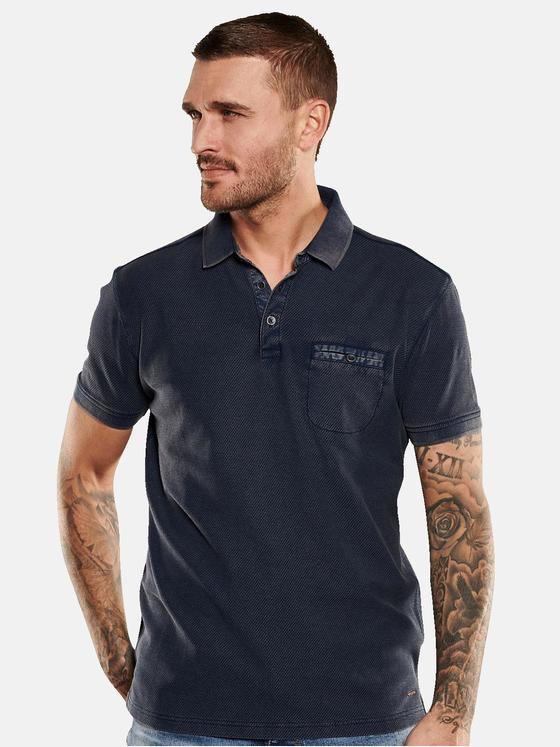 emilio adani Herren Polo-Shirt uni Blau 35108