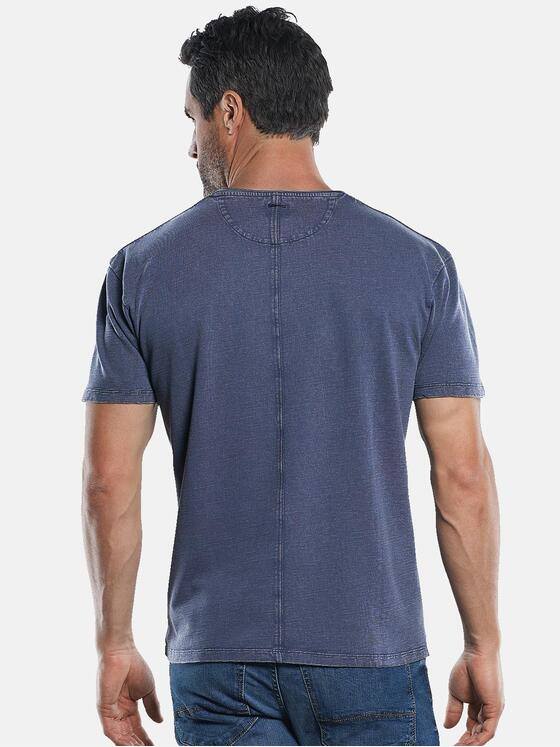 engbers Herren Strukturiertes T-Shirt mit Rollkante am Kragen Indigoblau 29804