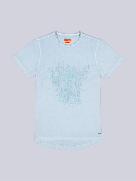 emilio adani Herren T-Shirt uni Blau 39310