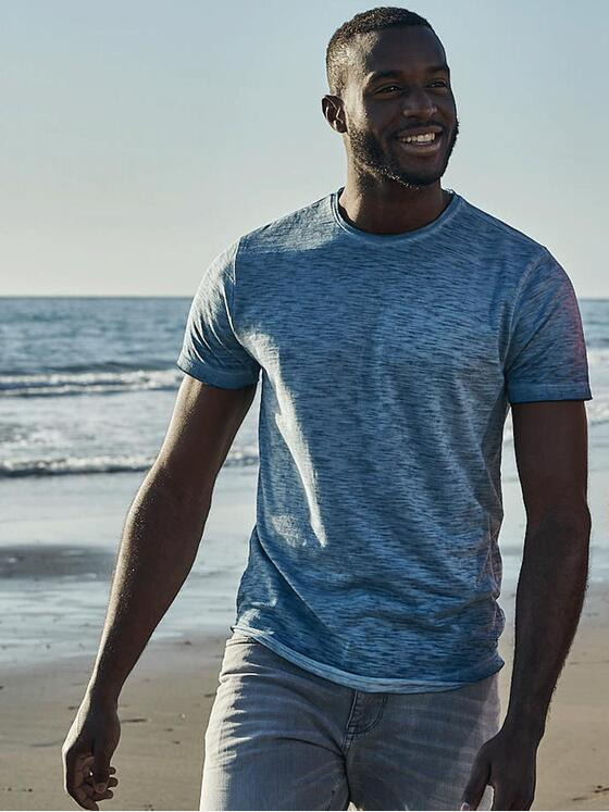 emilio adani Herren T-Shirt gestreift Türkis 33025