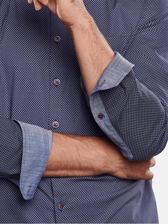 engbers Herren Langarm-Hemd gemustert Marineblau 32395