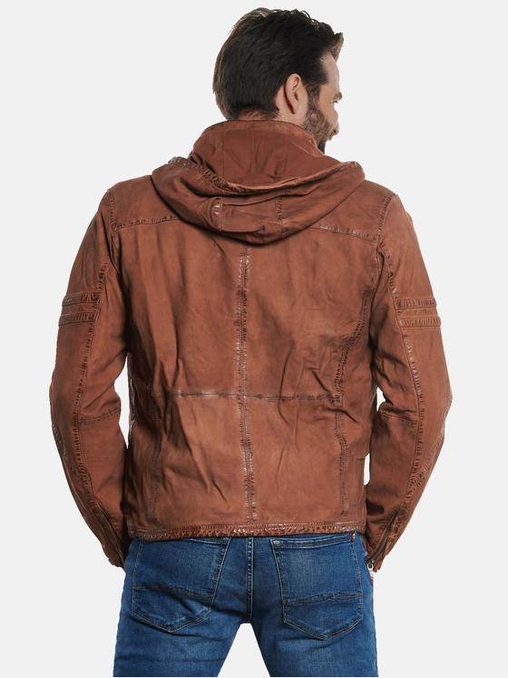 engbers Herren Lederjacke aus Nubuk Orange 32594