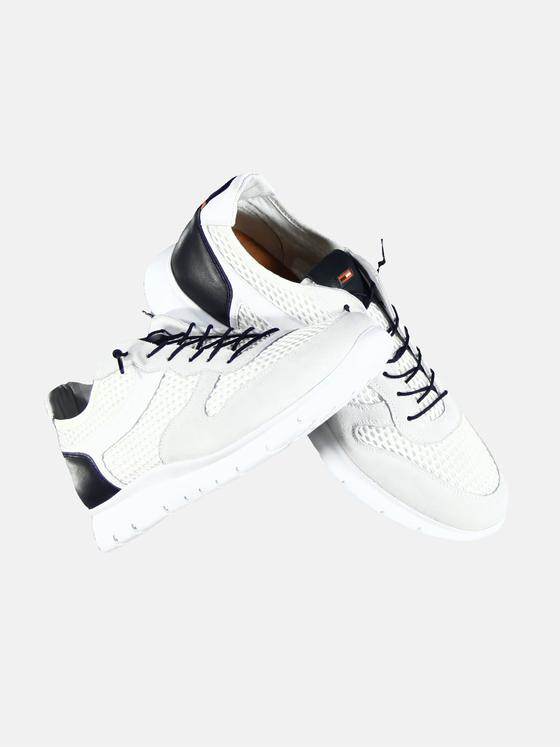 emilio adani Herren modischer Active-Sneaker mit gedämpfter Außensohle Weiß 29449