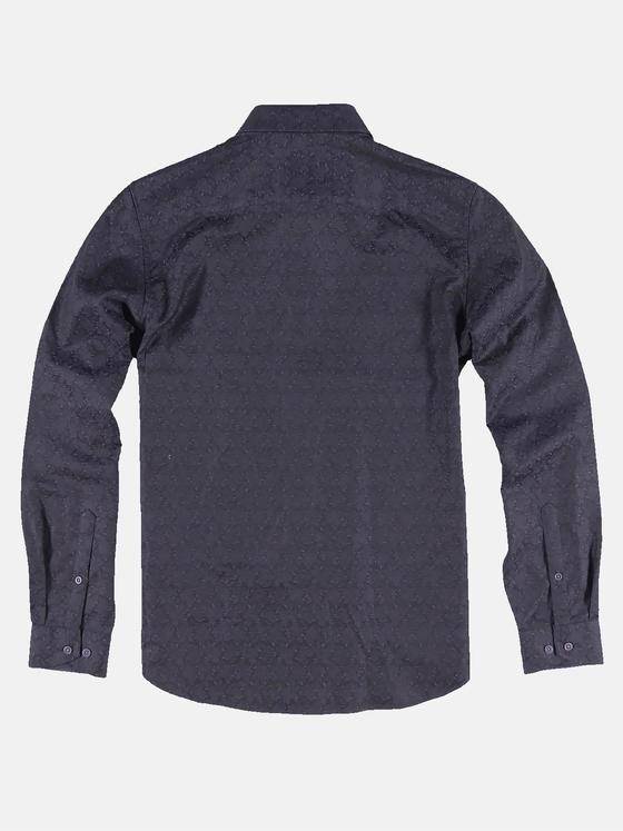 ENGBERS GERMANY Herren Gemustertes Langarmhemd aus Baumwolle Saphirblau 30531