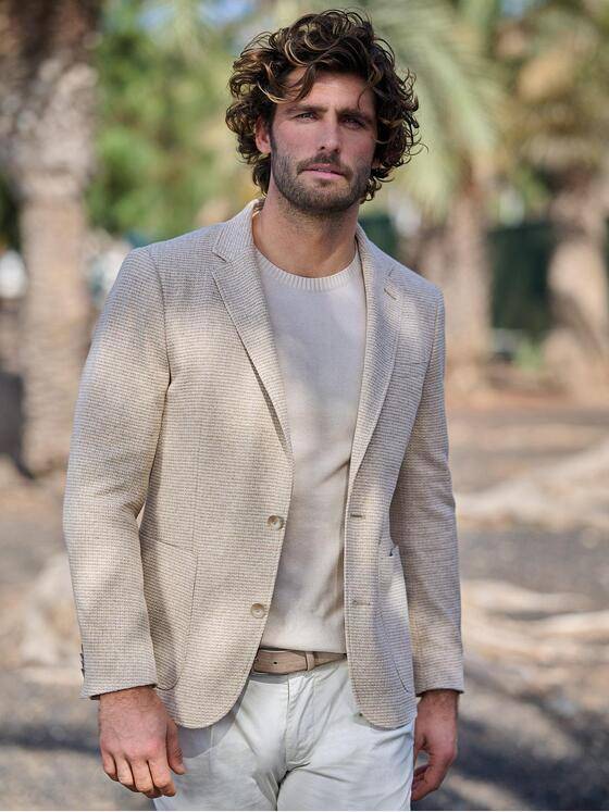 emilio adani Herren Freizeit-Sakko slim fit Beige 38419