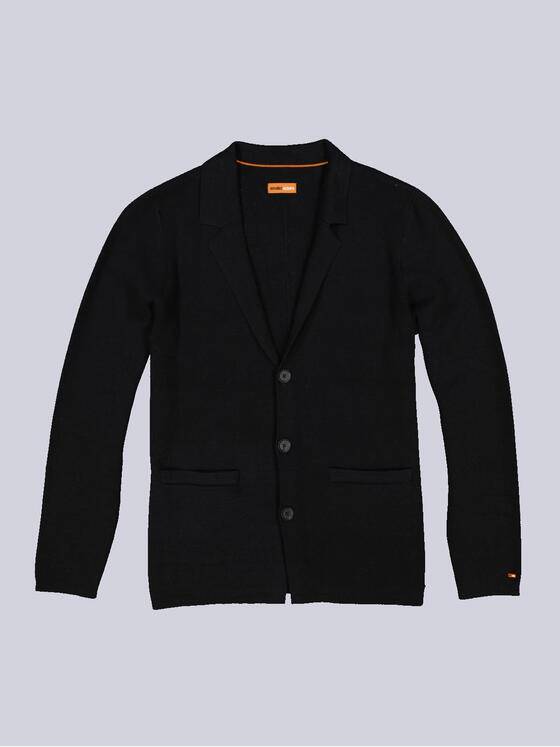 emilio adani Herren Strick-Sakko regular Schwarz 35333