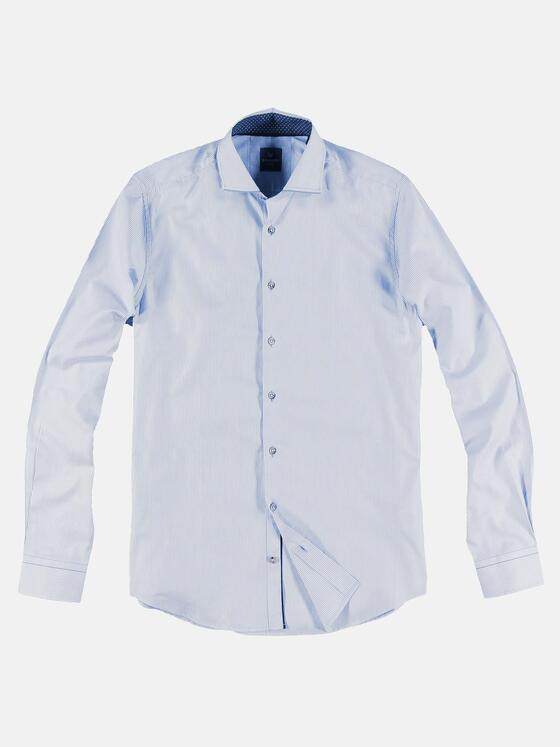 ENGBERS GERMANY Herren Strukturhemd aus Giza Baumwolle Blau 29669