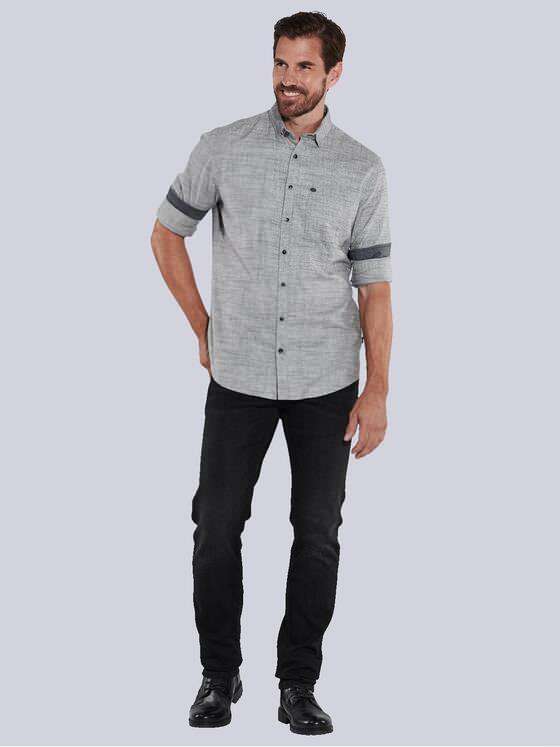 engbers Herren Langarm-Hemd uni Grau 35789