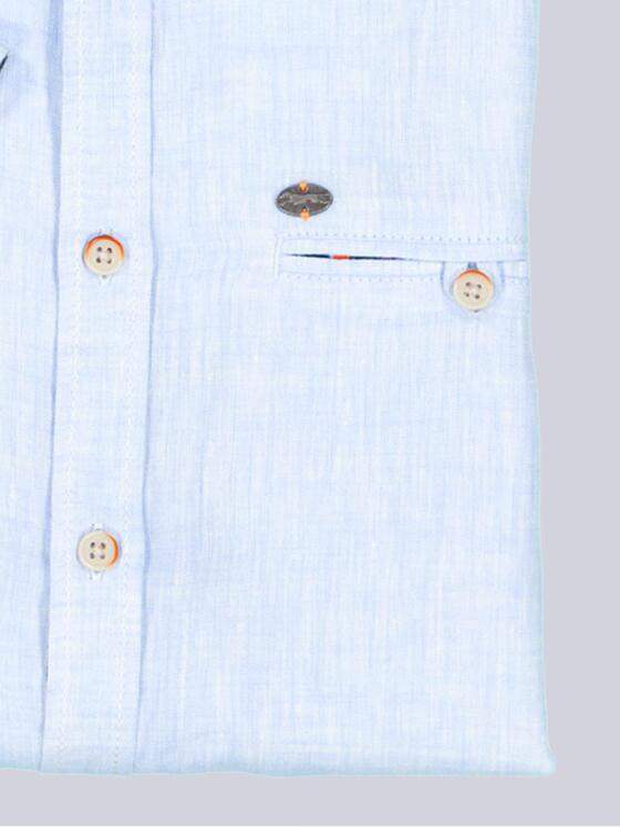 engbers Herren Kurzarm-Hemd aus Leinen Hellblau 38361